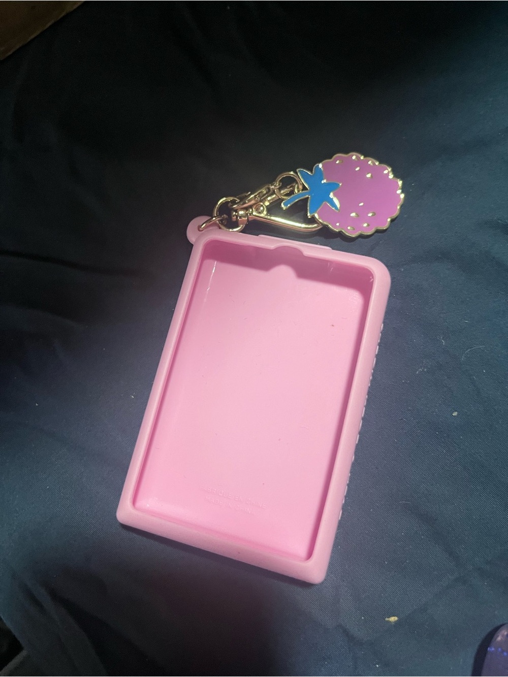 Bath & Body Works Pink Silicone Phone Card Holder with raspberry Charm